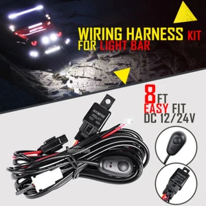 8ft For LED Light Bar HID 40A 12V Power Switch Relay Wiring Harness Kit Offroad - Bild 1 von 10