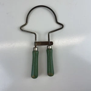 Vintage Unique Canning Jar Lid Opener Lifter Green Wood Handle USA Vintage 7.25” - Picture 1 of 20