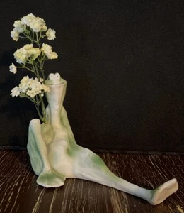 Frogg, Jessica DeStefano, 1982 Figur Knospe Vase skurril Porzellan Frosch Japan - Bild 1 von 8