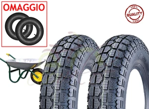 2 COPERTONI + CAMERE PNEUMATICI 3.50 - 8 RINFORZATI 4PR GOMME CARRIOLA GARDEN - Foto 1 di 1