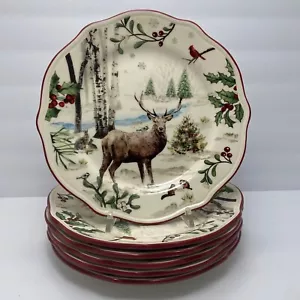 Better Homes Gardens Heritage Winter Forest Salad Plates | 8.75 in | Set of 6 - Picture 1 of 16