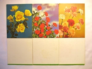 3 Vintage Unused Gerlach Barklow Co. Floral Blotters 2 of Roses; 1 of Carnations - Bild 1 von 8