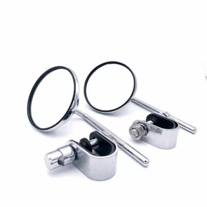 4"" Runde Rückspiegel 7/8"" 22 mm 1"" 25 mm Handstabklemme Tourenmotorrad - Bild 1 von 8