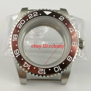 40mm Estuche Reloj Marrón GMT Titanio Bisel Vidrio Trasera Ajuste NH35 NH36 Movimiento - Imagen 1 de 5