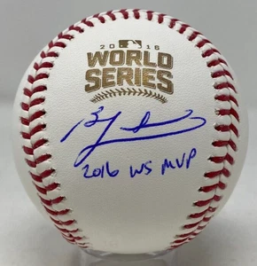 Ben Zobrist Signed Rawlings 2016 WS Logo BB "2016 WS MVP" Insc Fanatics Auth 440 - Picture 1 of 4