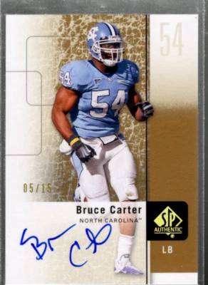 B3818- 2011 SP Authentic Autographs Gold #12 Bruce Carter Auto /15 SAMPLE PIC - Image 1 of 2