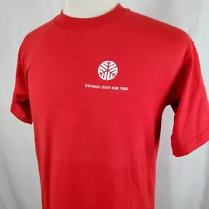 Wisconsin State Fair Park T-Shirt Large rot Rundhals Baumwolle Poly, USA Vintage - Bild 1 von 6