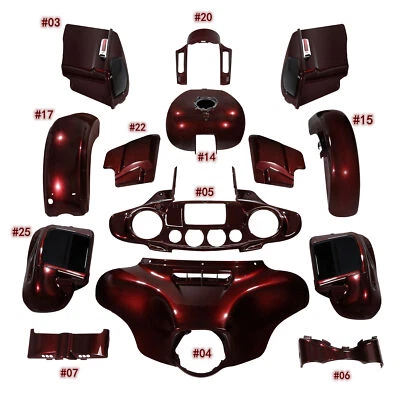 整流罩车身套件 适合 Twisted Cherry Harley-Davidson Touring 2014 - 2023 — 第 1/4 张图片