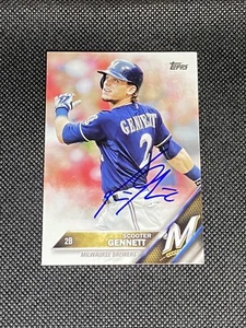 Scooter Gennett Milwaukee Brewers signiertes Autogramm 2016 Topps Karte #225 ~ Echtheitszertifikat - Bild 1 von 3