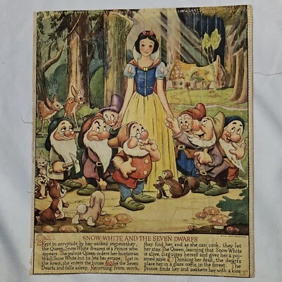 "Calendario Walt Disney 1942 diciembre arte en lienzo Morrell Morrell's 8"" X 10"" Blancanieves" Foto 1 de 4
