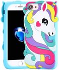 For iPhone 6S / 7 / 8 - SOFT SILICONE RUBBER SKIN CASE COVER CUTE BLUE UNICORN