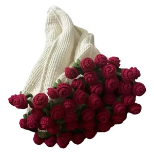 Flower Bouquet Blanket Soft Handmade Foldable Crochet Bouquet Beginner-Friendly - Picture 1 of 12