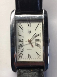 Ancienne Montre Femme Lip Bracelet Cuir Noir Marque Française N5 - Bild 1 von 8