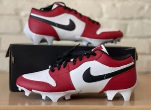 Nike Air Jordan 1 Low TD Football Cleats Chicago White Red FJ6245-106 Men Sz 10 - Picture 1 of 5