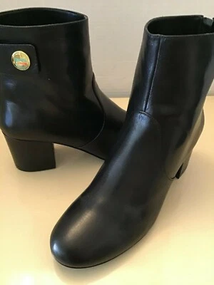 Nine West Mujer Negro Cuero Tacón Cantera Botas US 9.5 Euro 40.5 Foto 1 de 4