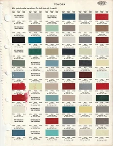 1966 1967 1968 1969 1970 1971 TOYOTA PAINT CHIPS - Bild 1 von 4