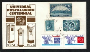 Canadá #648-649, + otros 3 sellos UPU en caché de B. Jones FDC, en muy buen estado - Imagen 1 de 1