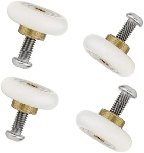 Set of 4 Dia 19mm Stainless Steel Shower Door Wheels Rollers Runners White 19... - Zdjęcie 1 z 7