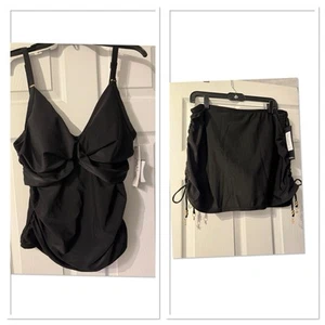 Nicole Miller Tankini & geraffter Schwimmen Rock Set mit Charms 2X Neu mit Etikett - Bild 1 von 12