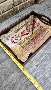 Vintage COCA COLA Spiegel lindert Müdigkeit Bar Tablett antik Elixier 5 ¢ Schild - Bild 1 von 10