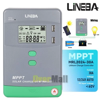 Controlador de carga solar MPPT 100AMP 60A para regulador de batería de 12V 24V 36V 48V DC Foto 1 de 4