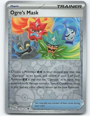 Ogre's Mask #159/167 Reverse Holo Pokemon Card SV06: Twilight Masquerade - Image 1 of 2