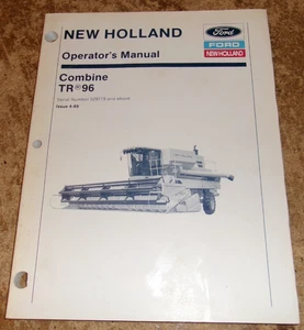 1989 new holland TR-96 combine operators manual in nice shape used - Picture 1 of 2