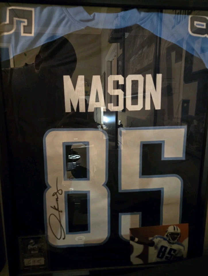 Derrick Mason Autographed Tennessee Titans Replica Jersey JSA Certified - Image 1 of 1