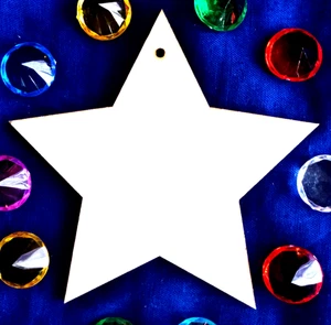 Minkaklecks  Anhänger Holz unbehandelt  1x Stern  10cm Weihnachten Basteln - Bild 1 von 2