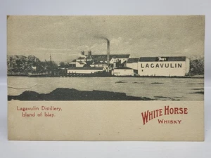 Antike Werbe Postkarte Lagavulin Distillery Island / White Horse Whisky - Bild 1 von 5