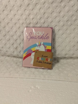 Tarjetas de agradecimiento - 5 x 31/2 - Unicornio rosa que dice que brillas 8 CT Foto 1 de 2