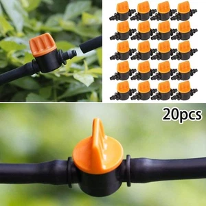 20Pcs Barbed Inline Shut Off Tap Mini Valve Hose Flow Control Irrigation Barbed - Picture 1 of 12