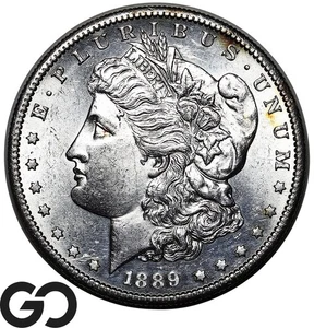 1889-S Morgan Silver Dollar Coin, Nice Mint Luster, Choice BU++ Better Date - Picture 1 of 3