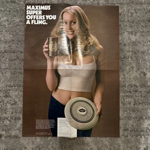 Rare Vintage 1973 Maximus Super FX Matt Brewing Frisbee Advertising Poster - Bild 1 von 9