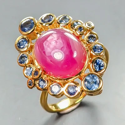 Unique ring 8 ct Ruby Ring 925 Sterling Silver Size 7.5 /R444647 - Image 1 of 4