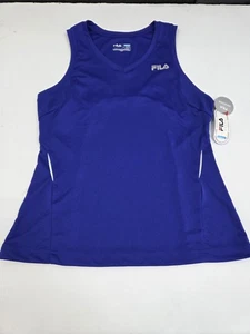 NWT Fila Womens Performance Sport Running V Neck Blue Tank Top Size M #7746 - Picture 1 of 10