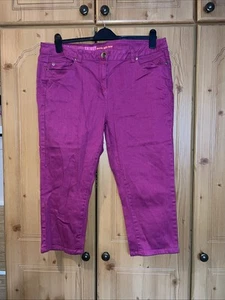 So Fabulous Cropped Fuschia Pink Jeans Size 22 Plus Size - Picture 1 of 4