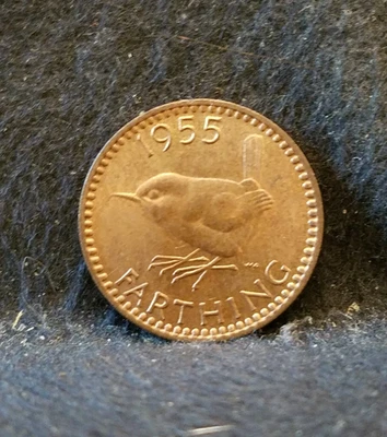 1955 Great Britain farthing, Elizabeth II, RB UNC, KM-895 (GB20) - Image 1 of 4
