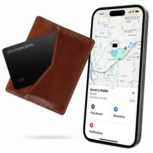 SPOTMINDERS Apple MFi Certified Wallet Tracker - Works With Apple Find My Tra... - Picture 1 of 8