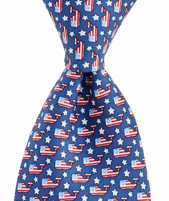 Corbata de seda para hombre Vineyard Vines azul marino estrellas + ballenas ($85) nueva con etiquetas Foto 1 de 2