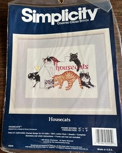 Simplicity "Hauskatzen" Vintage Kreuzstich-Set #05545 - Bild 1 von 3