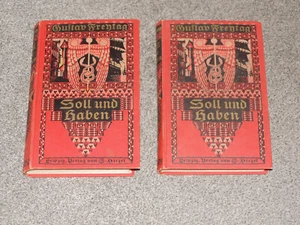 Gustav Freytag, Soll und Haben 1 und 2, Hirzel 1909 - Bild 1 von 24