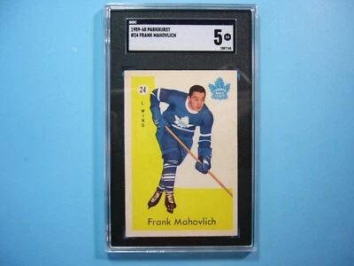 1959/60 PARKHURST NHL HOCKEY CARD #24 FRANK MAHOVLICH SGC 5 EX SHARP PARKIE - Image 1 of 4