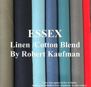 Robert Kaufman Essex Fabric 55% Linen 45% Cotton Blend Fabric Solid