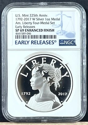 1792-2017 -American Liberty Medal-NGC-SP 69 Enhanced Finish-225th Anniv. US Mint - Image 1 of 4