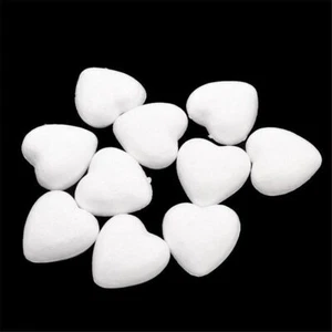 New 10pcs White Foam Polystyrene Modelling DIY Craft Heart Shape Decor - Picture 1 of 9