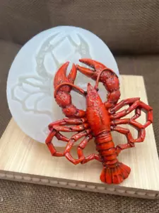 aragosta stampo in silicone solido 3D sicuro per alimenti per fondente-resina-artigianato-sapone-cera - Foto 1 di 9