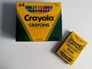 Vintage Crayola Crayons Sharpener Box of 64 1990 & Collector's Colors 8 '91 NOS - Picture 1 of 12