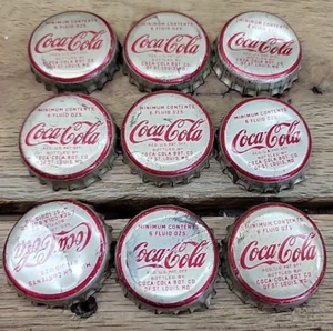 Tapas de botellas de Coca-Cola X9 de colección años 40-50 con revestimiento de corcho - St. Louis MO - Imagen 1 de 9