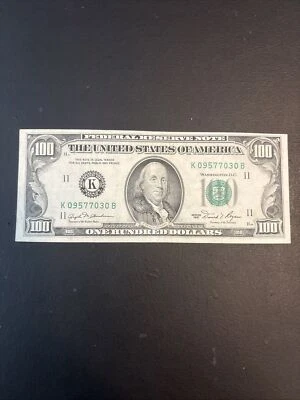 Lightly Circulated Small Head $100 bill (One Hundred Dollar Bill) - Series 1981 - Image 1 of 2